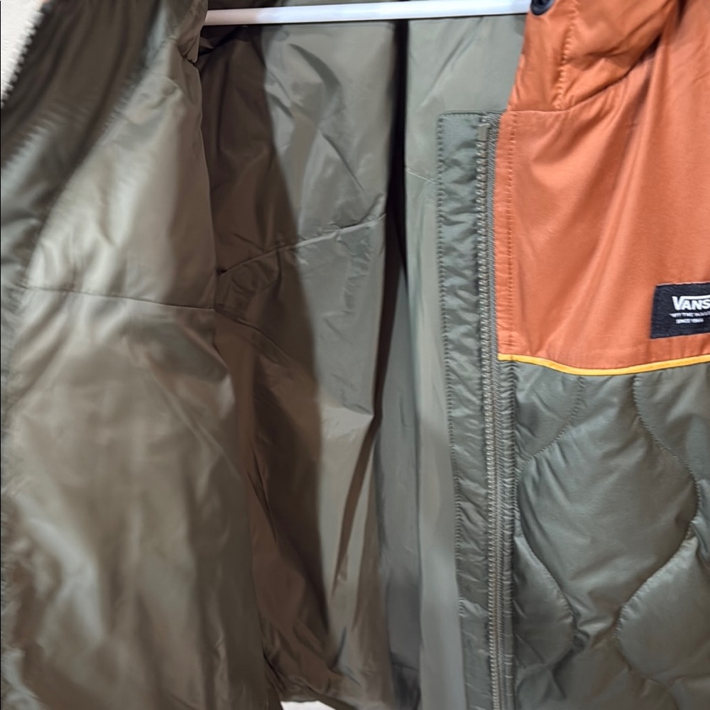 Vans women’s Quilted Jacket - Orange and Green - Picture 7 of 8
